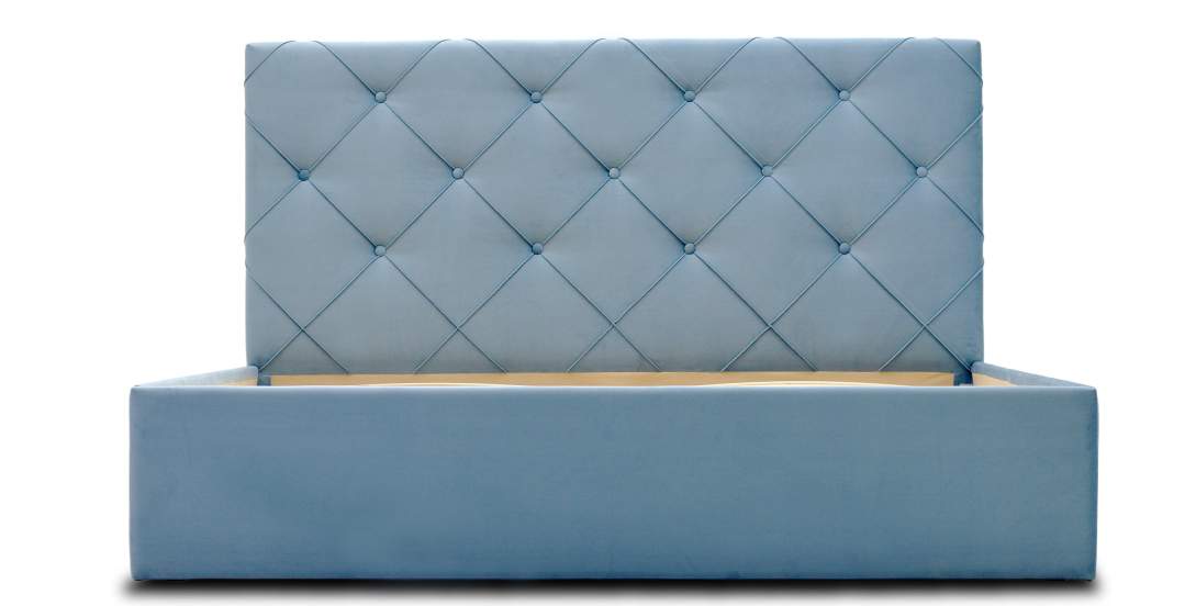 Двуспальная кровать Артэ 160 голубой велюр