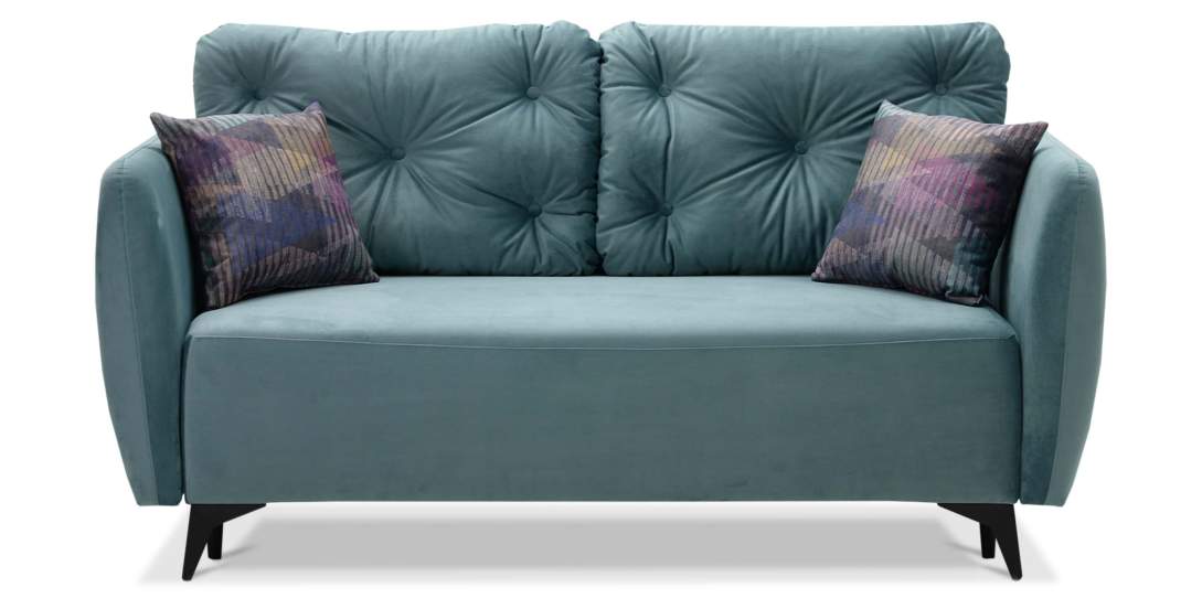 Прямой мини диван Тиволи 120 Бирюзовый велюр