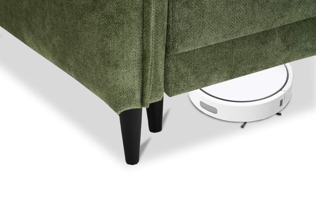 Прямой диван Лома зеленый велюр