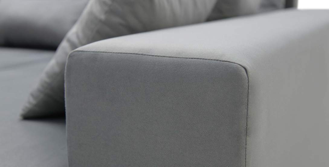 Прямой диван Майами Графитовый велюр 