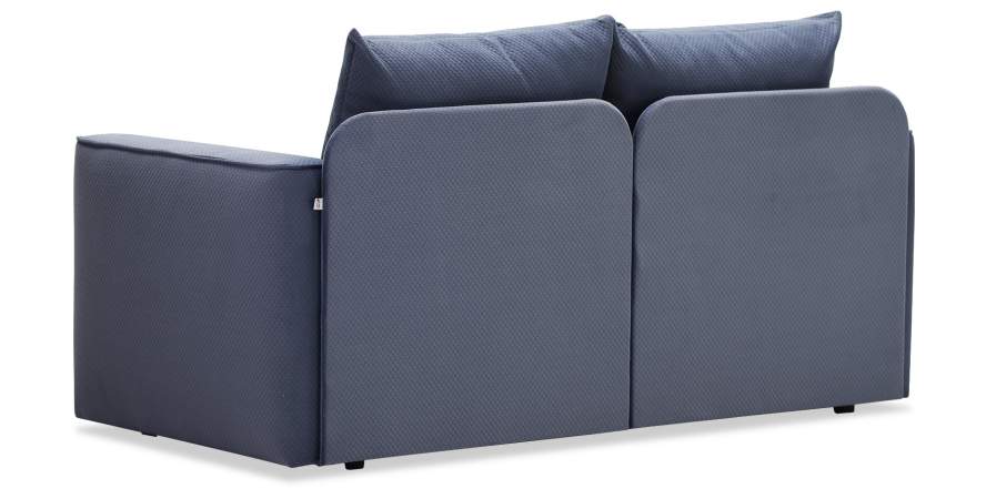 Прямой мини диван-кушетка Мокка Дымчатый синий велюр Уцененный