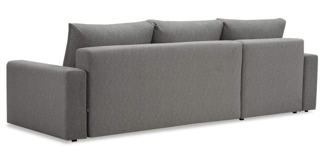 Угловой диван левый Вегас Серебристый велюр