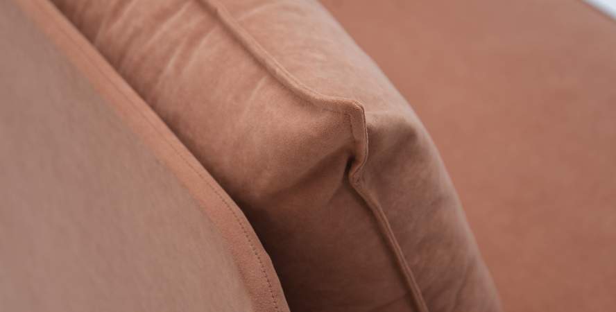 Угловая кушетка правая Элфи пыльно-терракотовый велюр