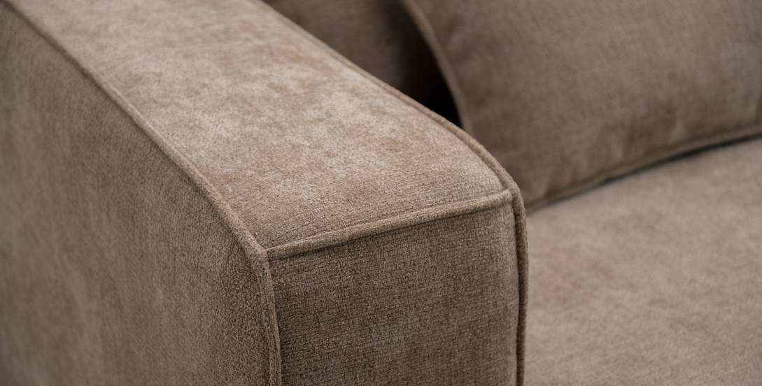 Угловой диван правый Рейф песочный шенилл