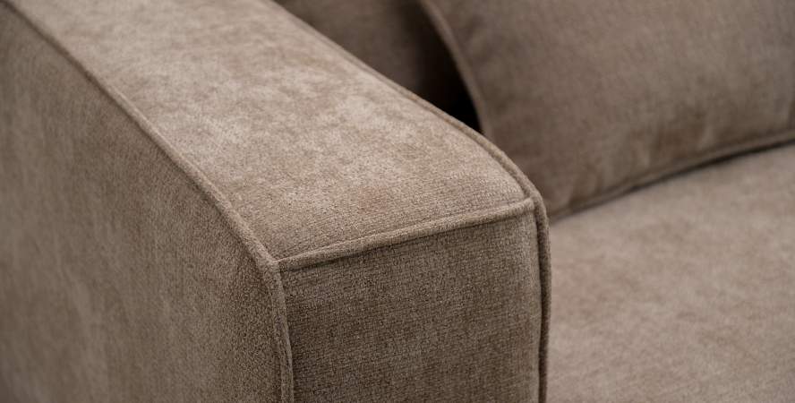 Угловой диван правый Рейф песочный шенилл