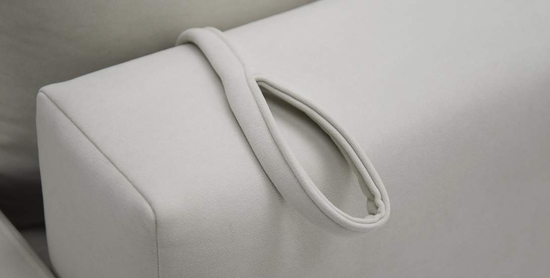 Угловой диван левый Белес Айвори велюр 