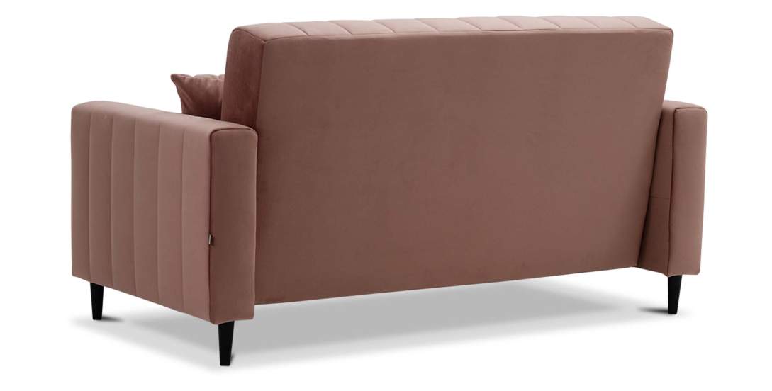 Прямой мини диван Эмма 140 Пудрово-розовый велюр