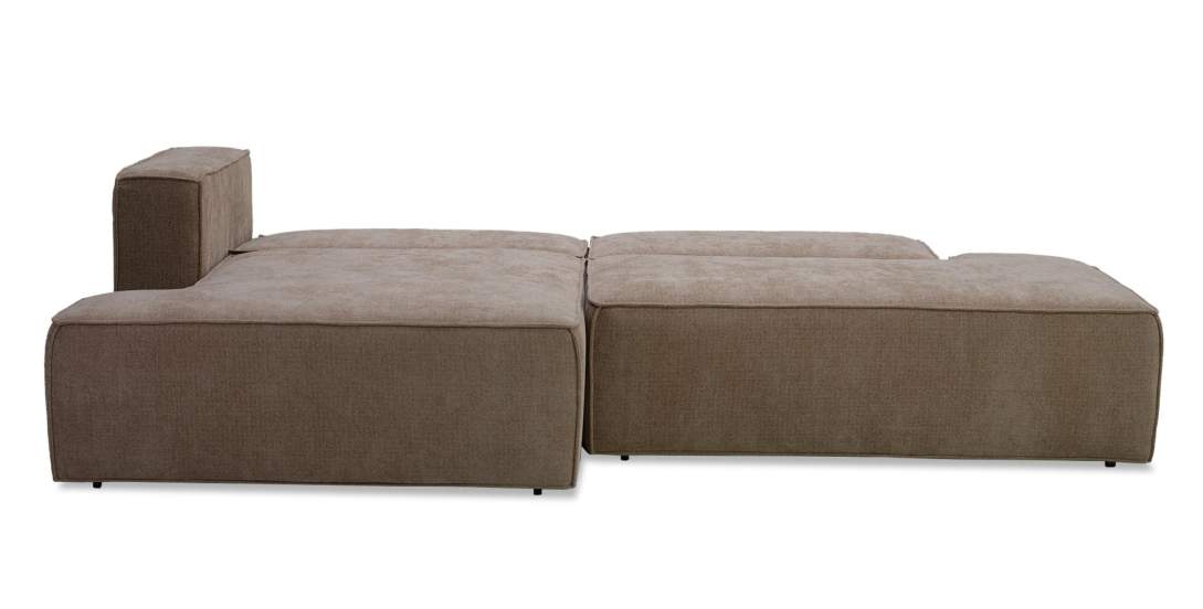 Угловой диван левый Рейф песочный шенилл