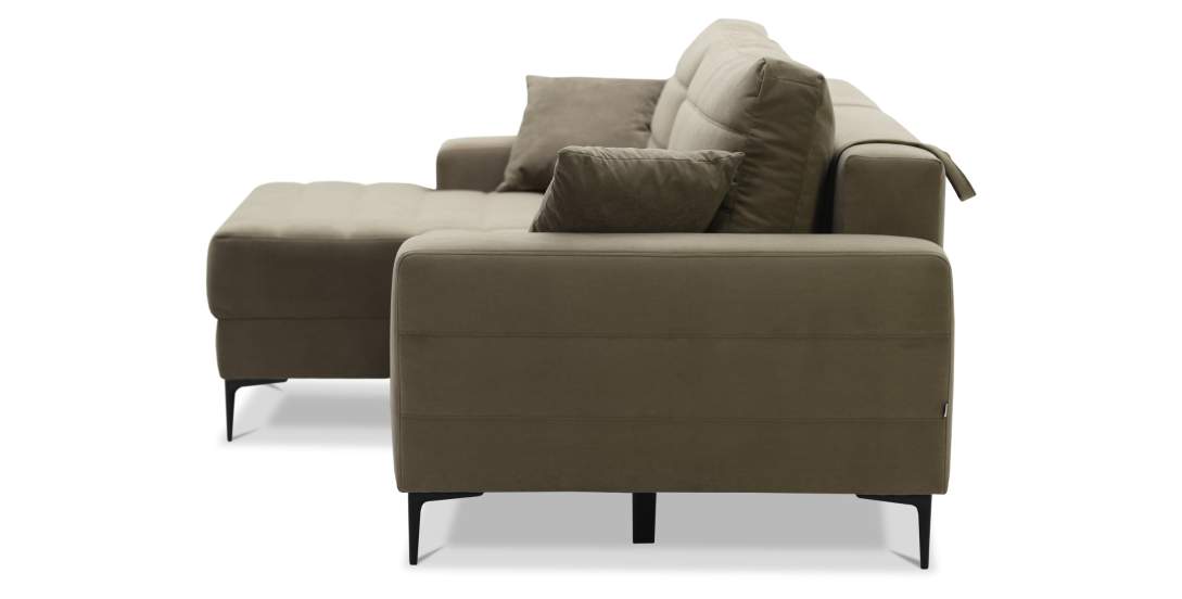 Угловой диван левый Белес Светло-коричневый велюр