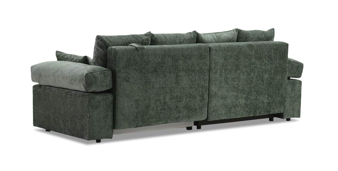 Угловой диван правый Тайлин Зеленый шенилл