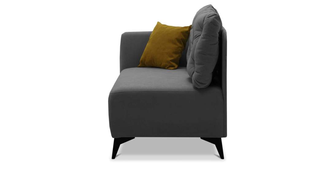 Угловая кушетка Тиволи 120 Серый велюр