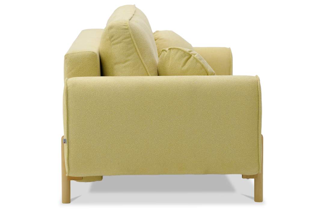 Прямой диван Тельда лимонный велюр