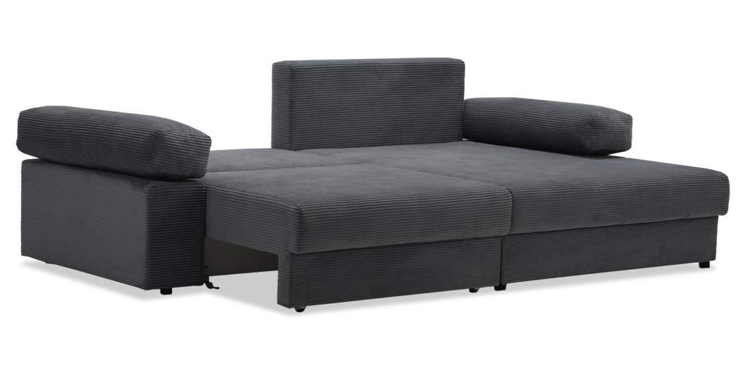 Угловой диван правый Тайлин Графитовый велюр 