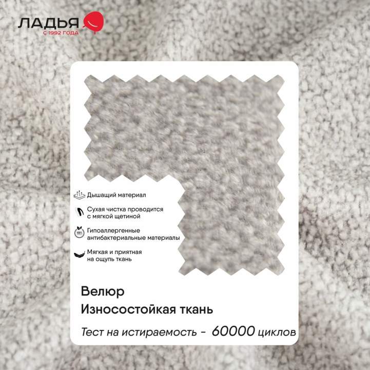 Угловой диван Вебер Грейж велюр