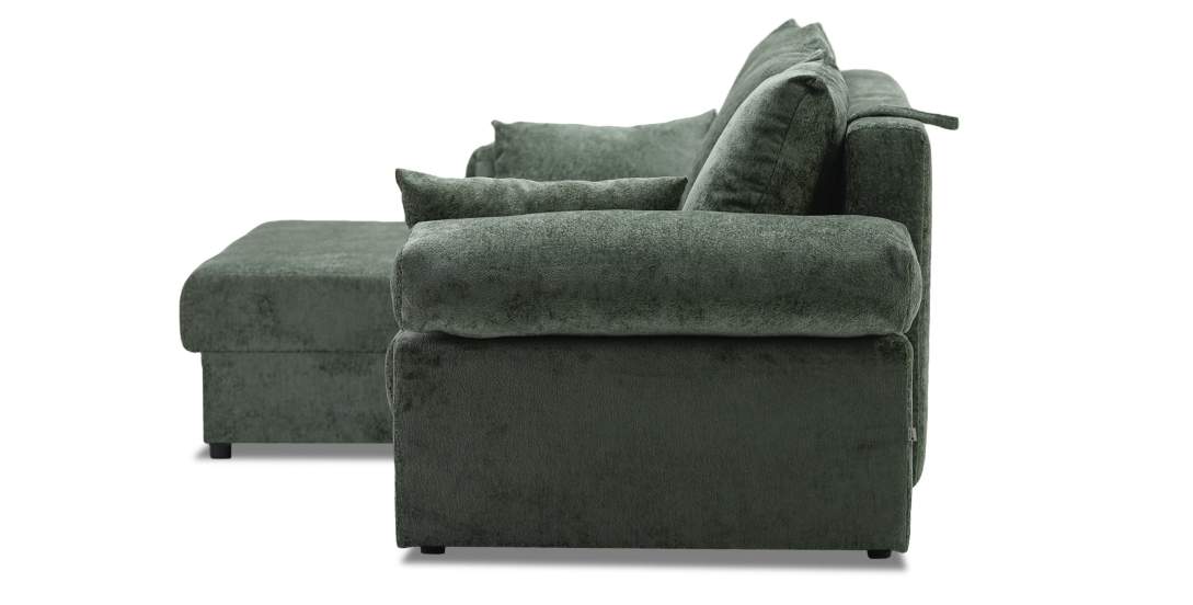 Угловой диван правый Тайлин Зеленый шенилл