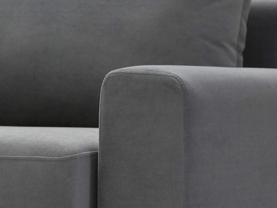 Угловой диван левый Вегас графитовый велюр