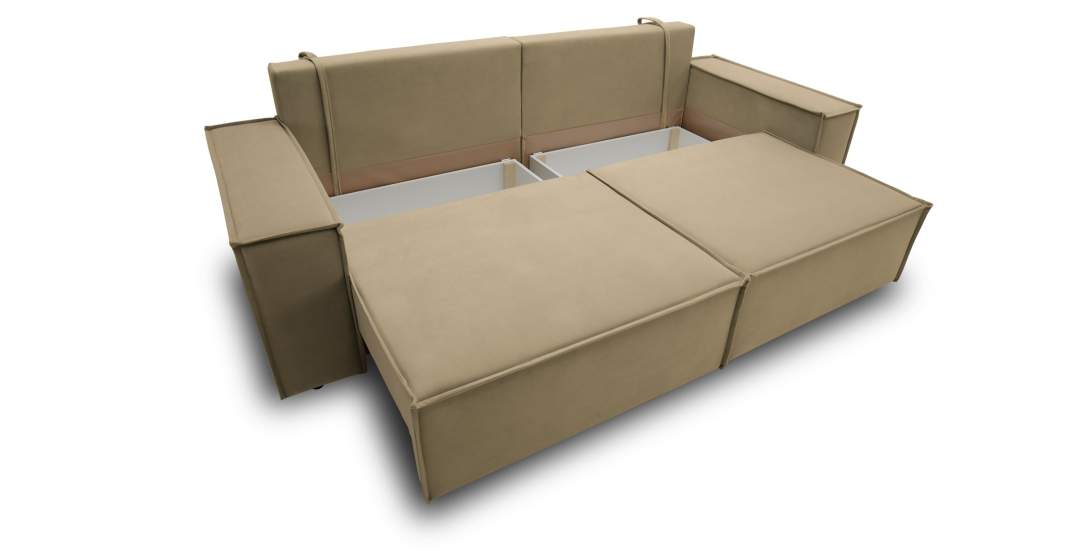 Прямой диван Фабио Бежевый велюр