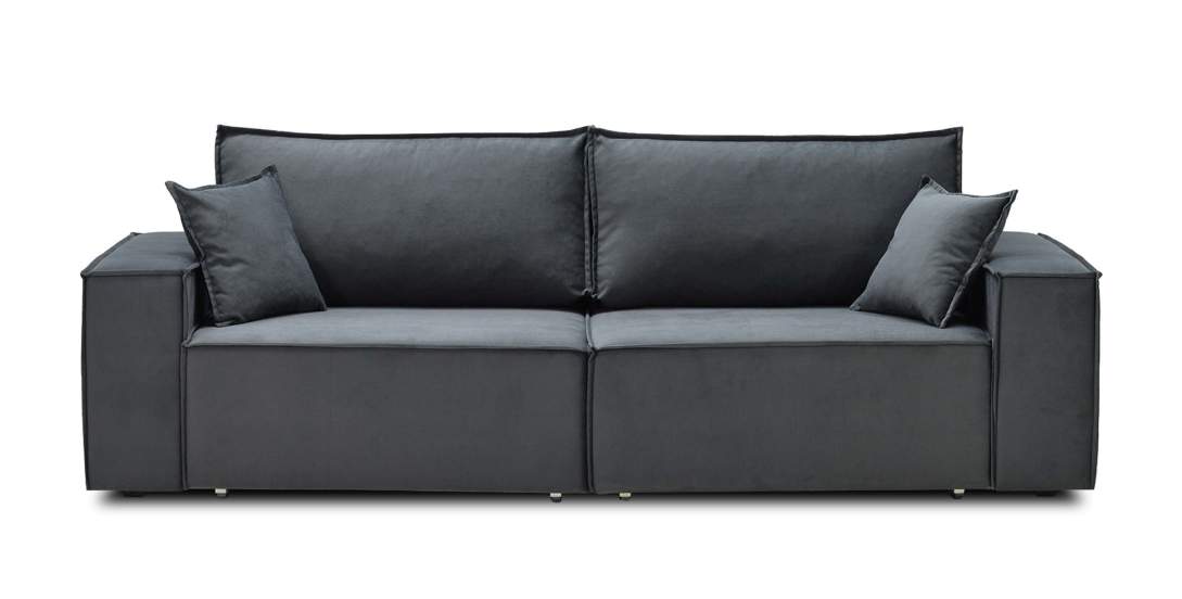 Прямой диван Фабио антрацитовый велюр 