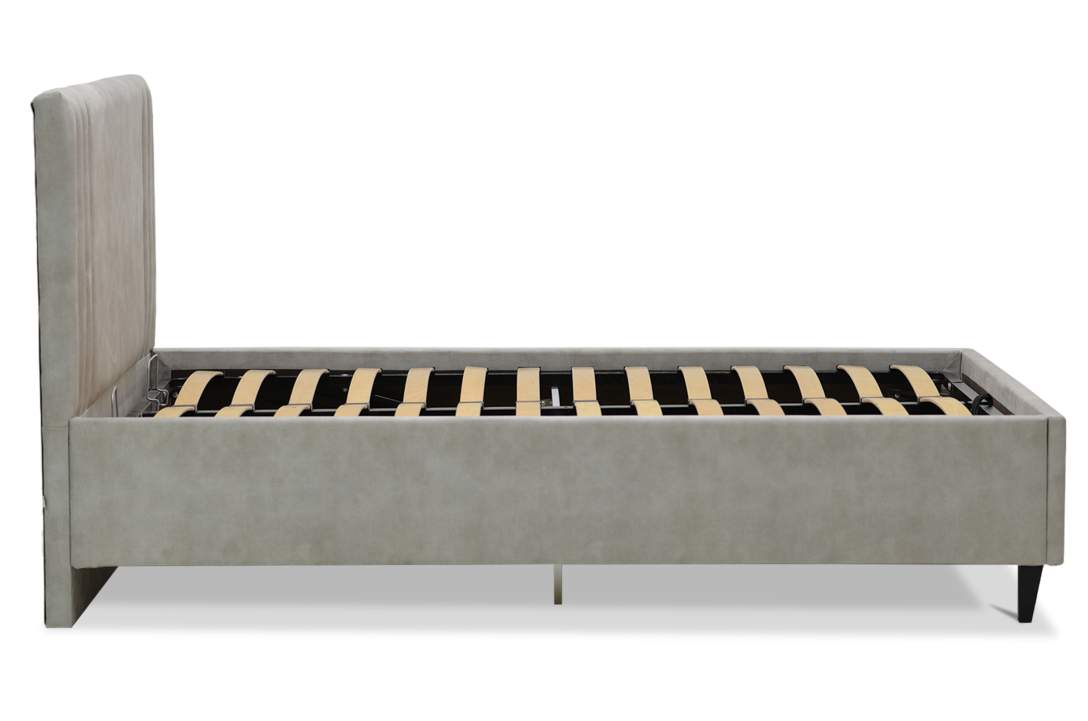 Двуспальная кровать Тренто 140 светло-серый велюр