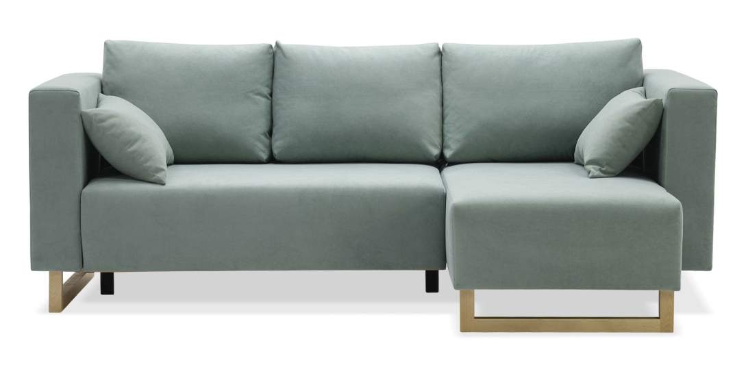 Угловой диван Каперс Пыльно-бирюзовый велюр