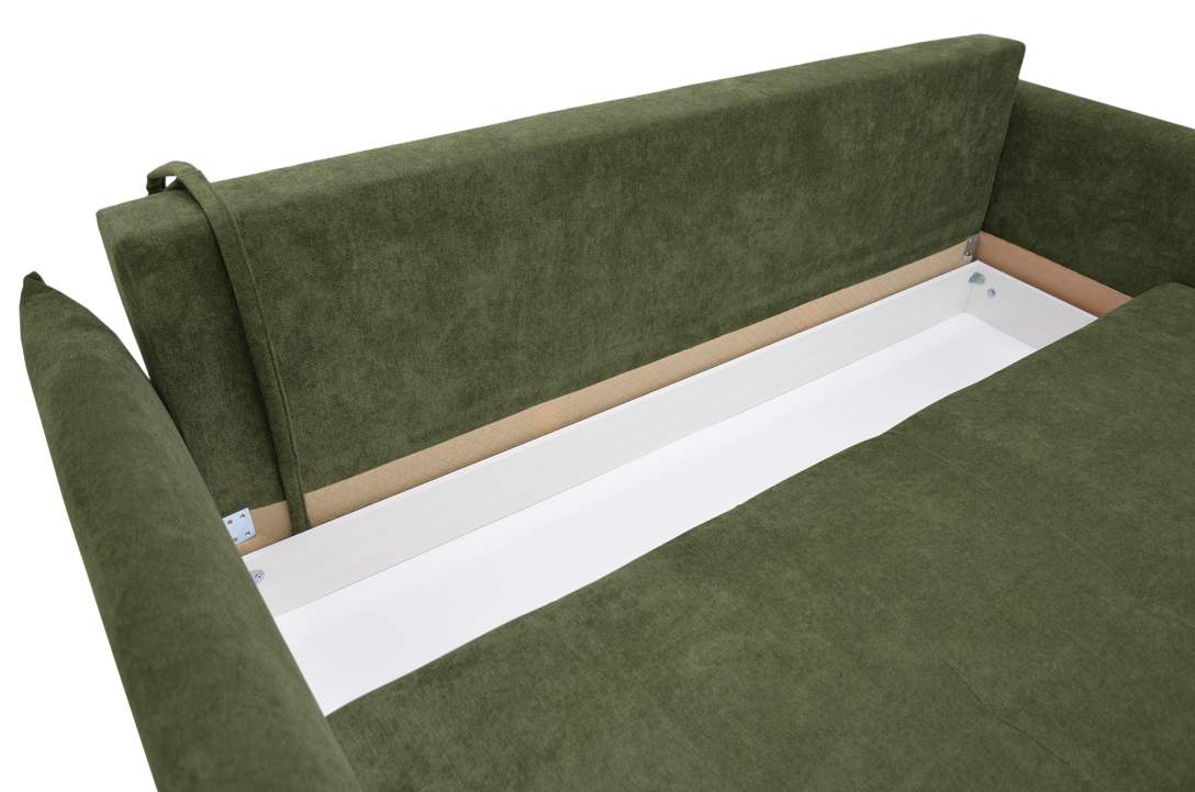 Прямой диван Лома зеленый велюр