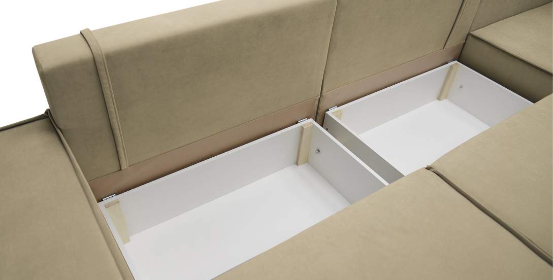 Угловой диван Фабио Max Бежевый велюр