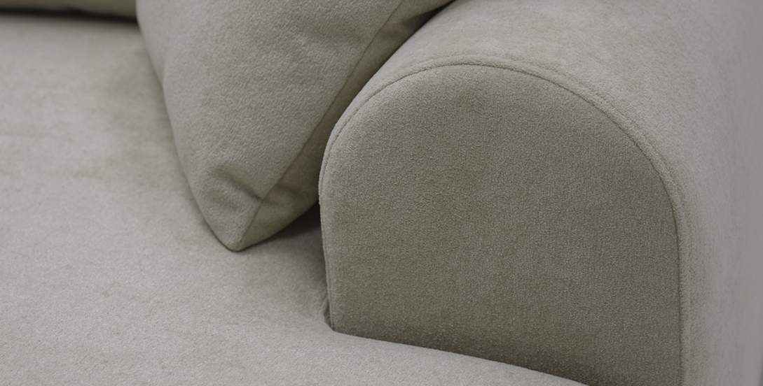 Угловой диван левый Кьянти Cветло-бежевый велюр