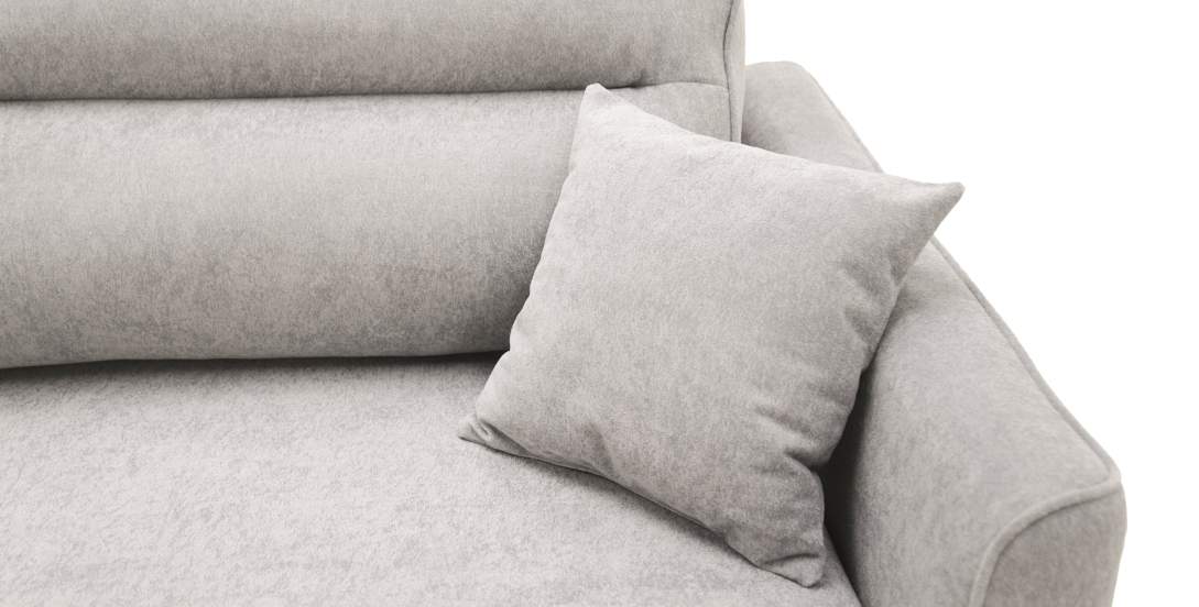 Прямой диван Авилла светло-серый велюр