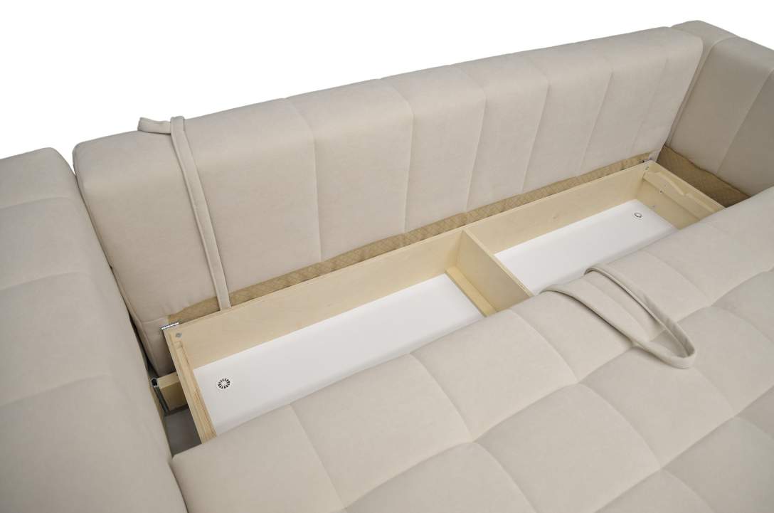 Прямой диван Энзо бежевый велюр