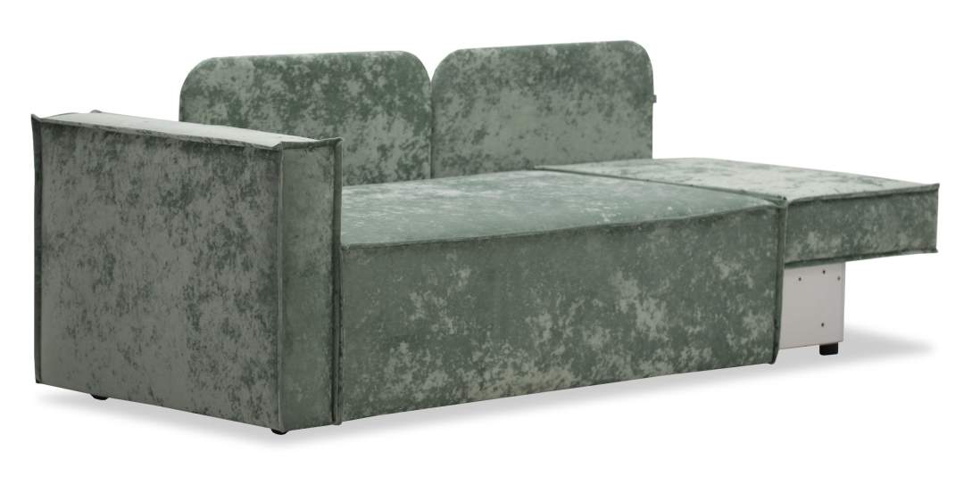 Прямой мини диван Бохо Жемчужно-мятный велюр