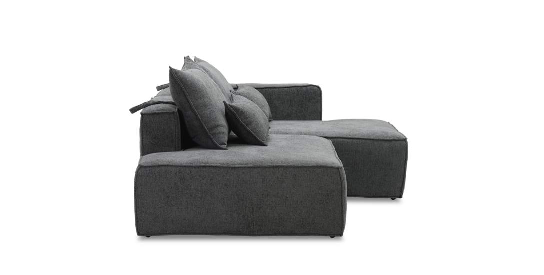 Угловой диван правый Рейф Графитовый шенилл