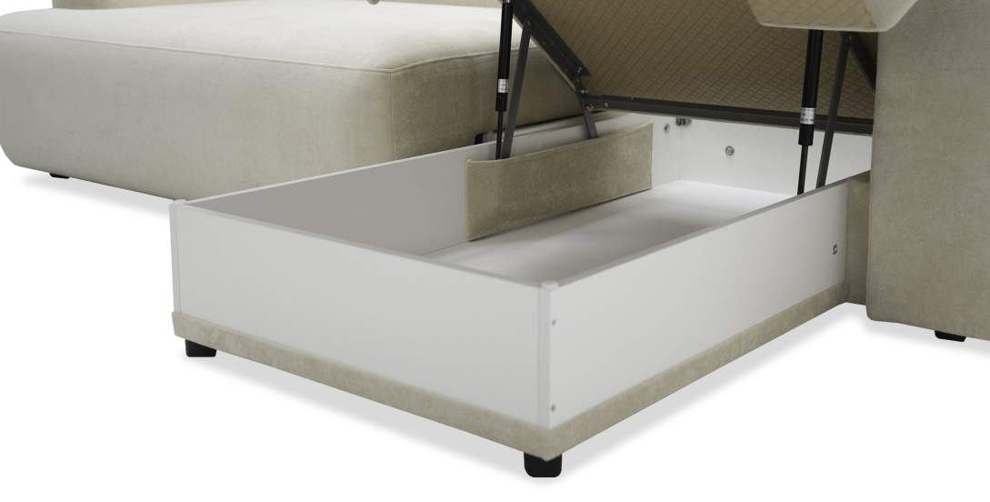 Угловой диван левый Кьянти Cветло-бежевый велюр