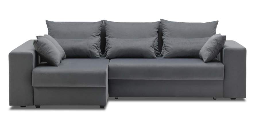 Угловой диван левый Майами Графитовый велюр Уцененный