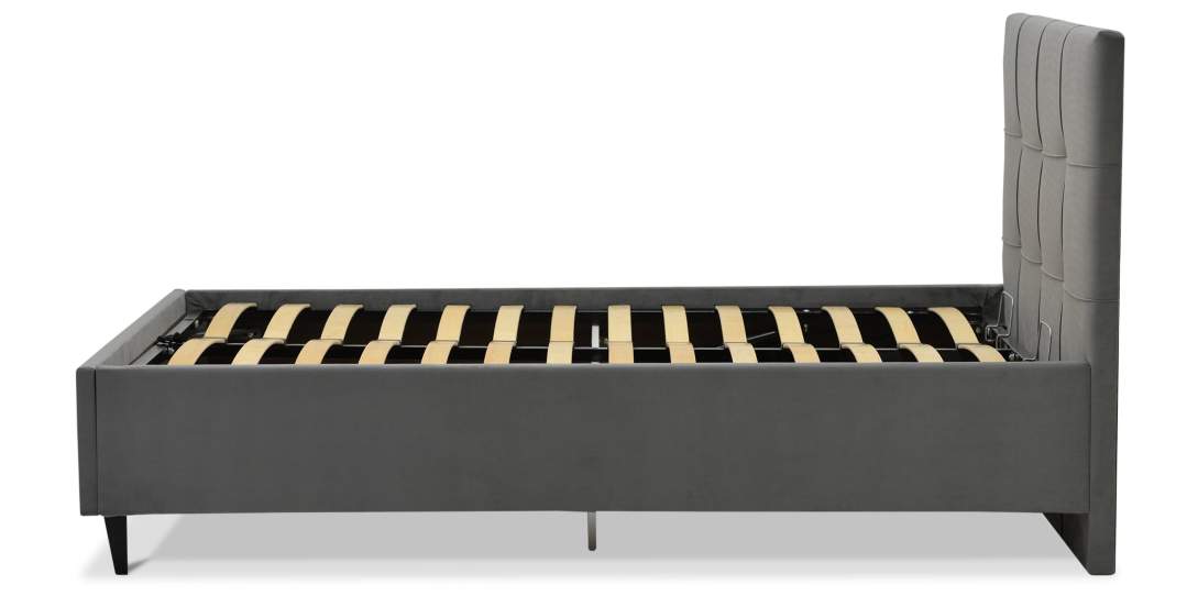 Двуспальная кровать Айлен 160 серый велюр