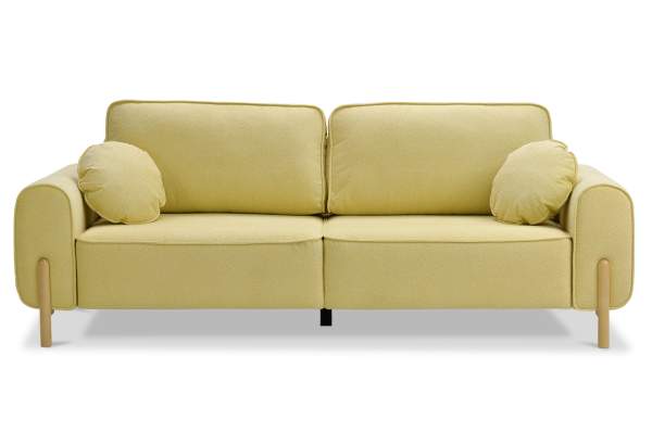 Прямой диван Тельда лимонный велюр