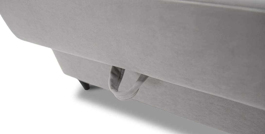 Угловая кушетка левая Иби Дымчатый серый велюр