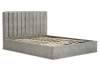Двуспальная кровать Страйп 160 светло-серый велюр