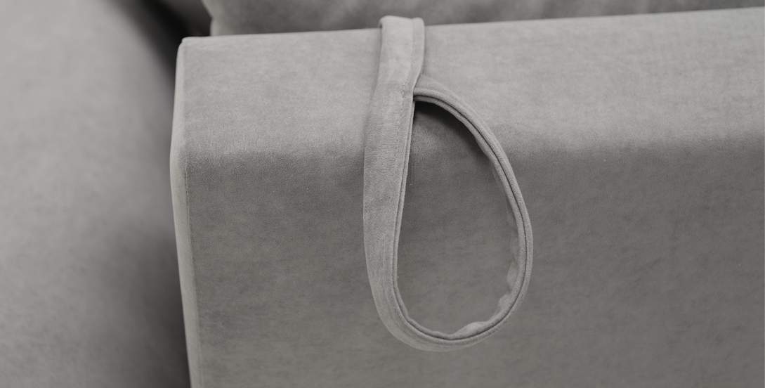 Прямой диван Тьерри Антрацитовый велюр