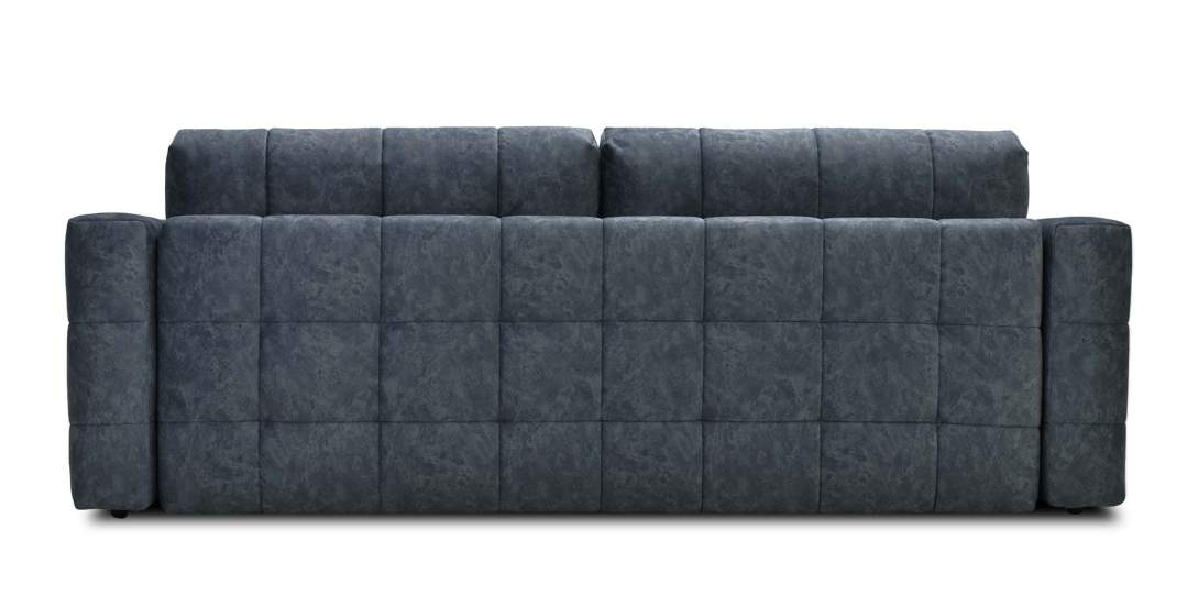Прямой диван Энзо сине-серый велюр