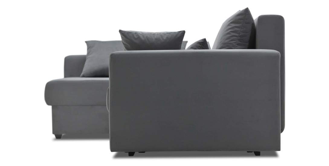 Угловой диван левый Майами Графитовый велюр