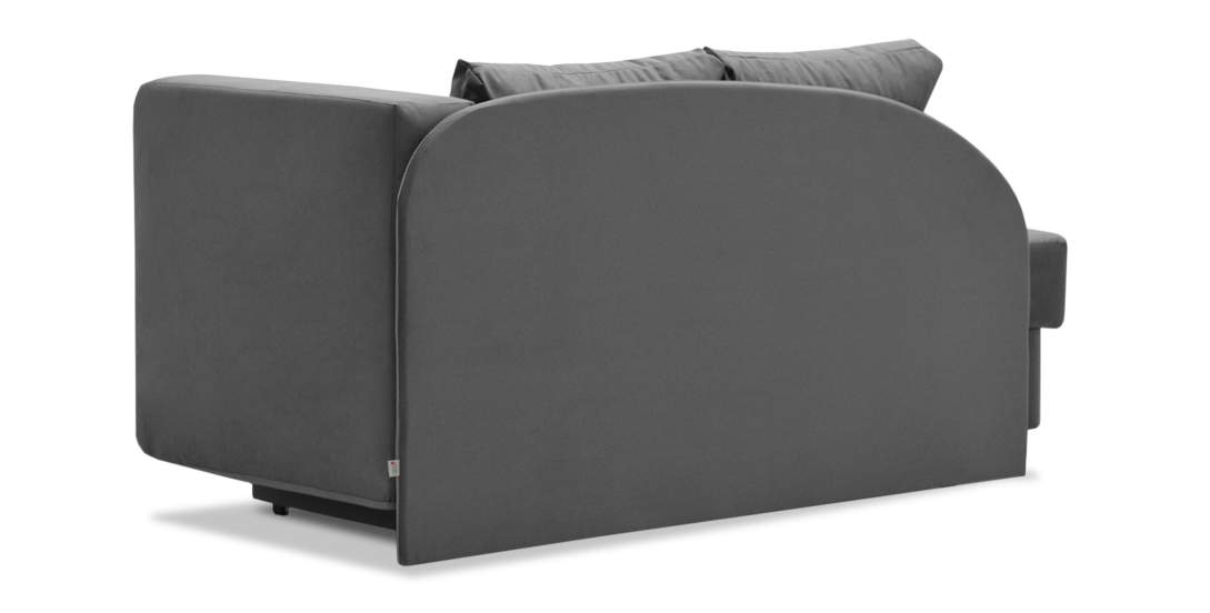 Угловая кушетка левая Иби Антрацитовый велюр