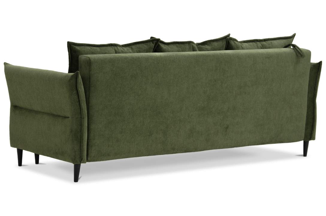 Прямой диван Лома зеленый велюр