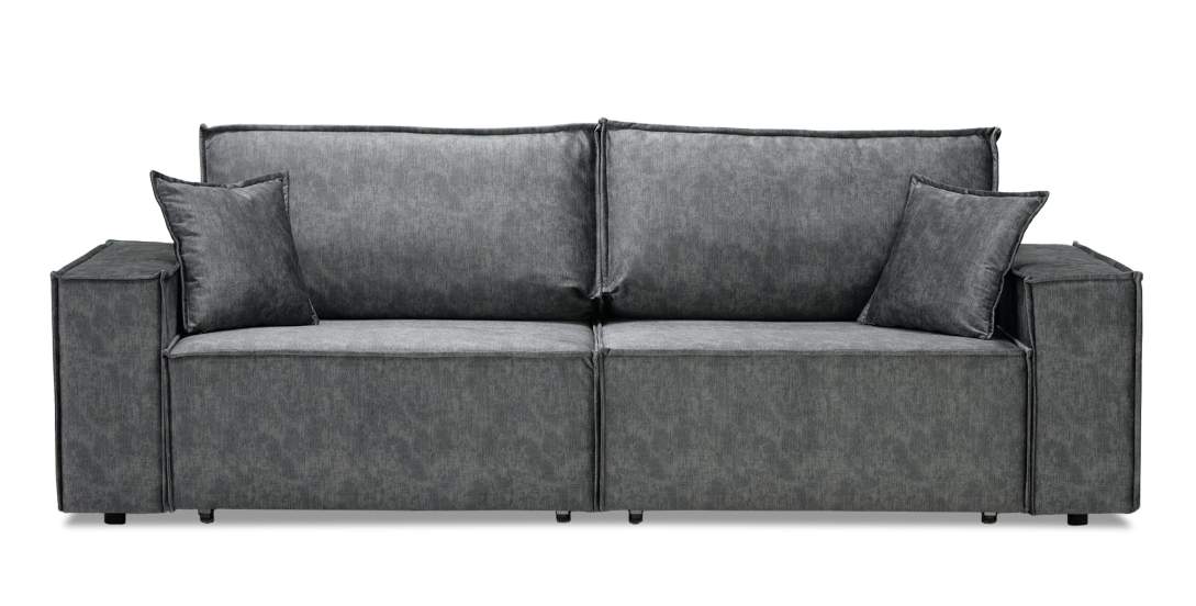 Прямой диван Фабио темно-серый велюр