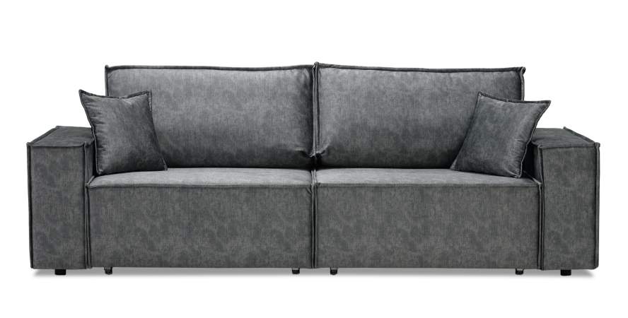 Прямой диван Фабио темно-серый велюр