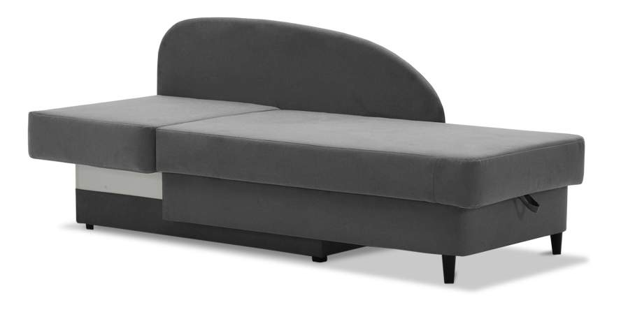 Угловая кушетка левая Иби Антрацитовый велюр Уцененный Угловая кушетка левая Иби Антрацитовый велюр Уцененный