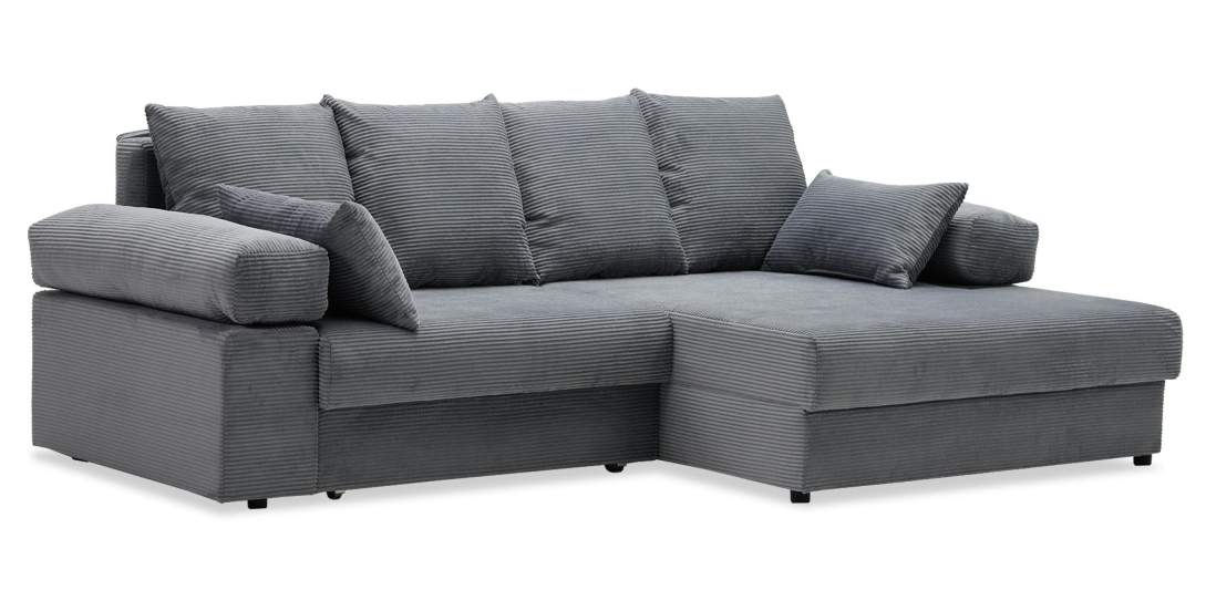 Угловой диван правый Тайлин Cтальной велюр