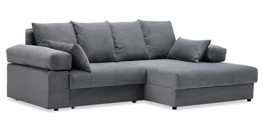 Угловой диван правый Тайлин Cтальной велюр Угловой диван правый Тайлин Cтальной велюр