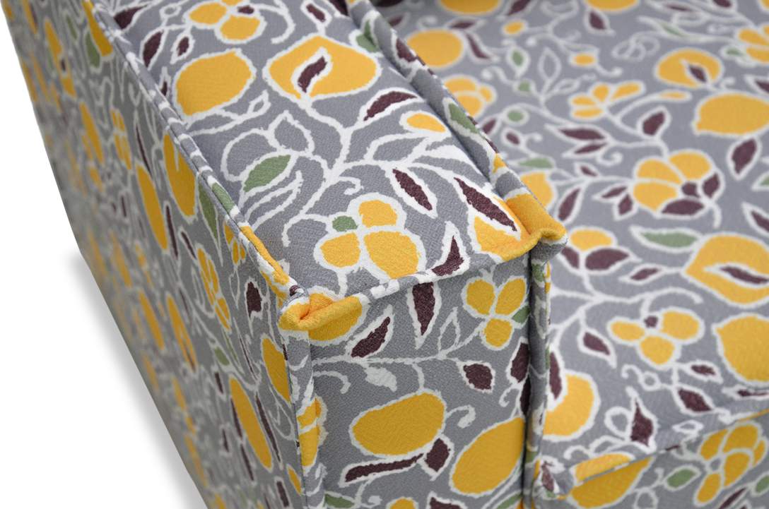 Прямой мини диван Бохо лимонный жаккард