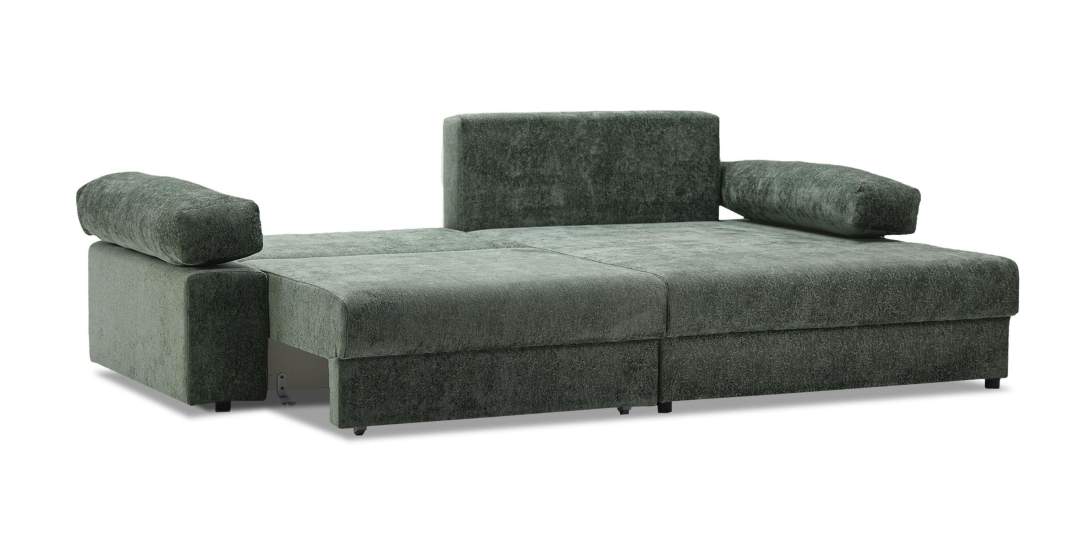 Угловой диван правый Тайлин Зеленый шенилл