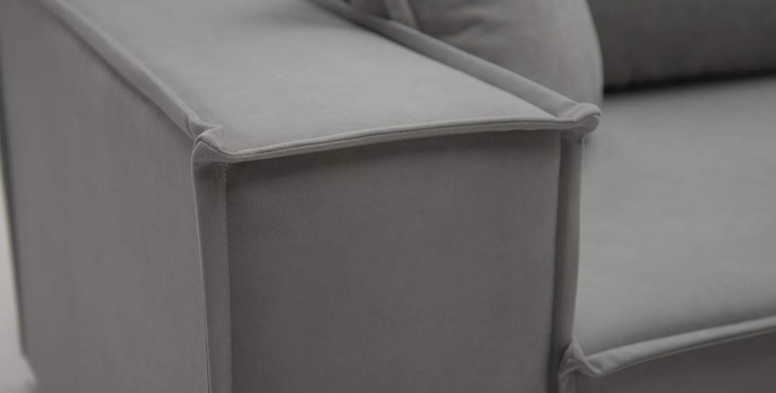 Угловой диван Фабио Max Серый велюр